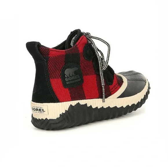 SOREL Out N About Waterproof Buffalo Plaid Booties - Picture 3 of 5